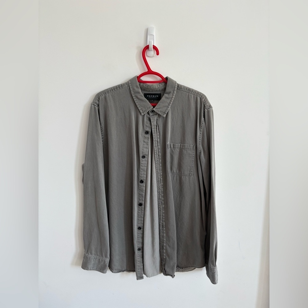 PacSun Casual Gray Button Down Shirt